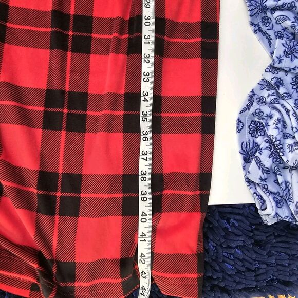 Aria Women's Nightgown Lot Sz 3x Velour Midi Red Black & Blue Comfort Soft H0103 - Picture 6 of 8